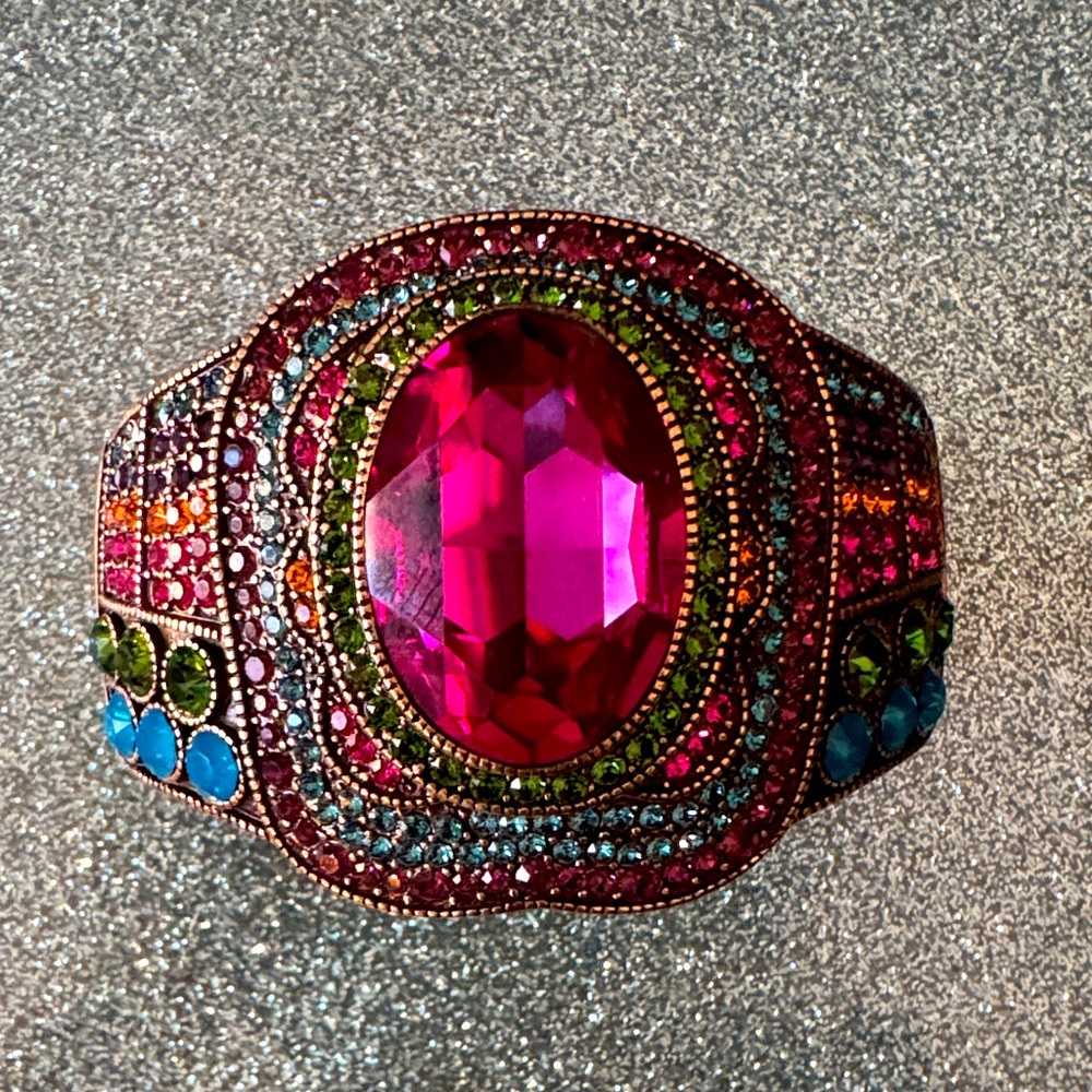 Vibrant Pink and Multicolor Gemstone Bracelet